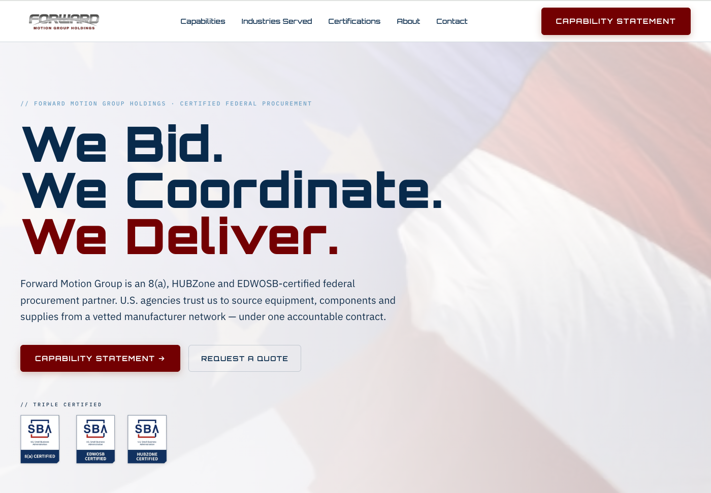 Forward Motion Group website homepage