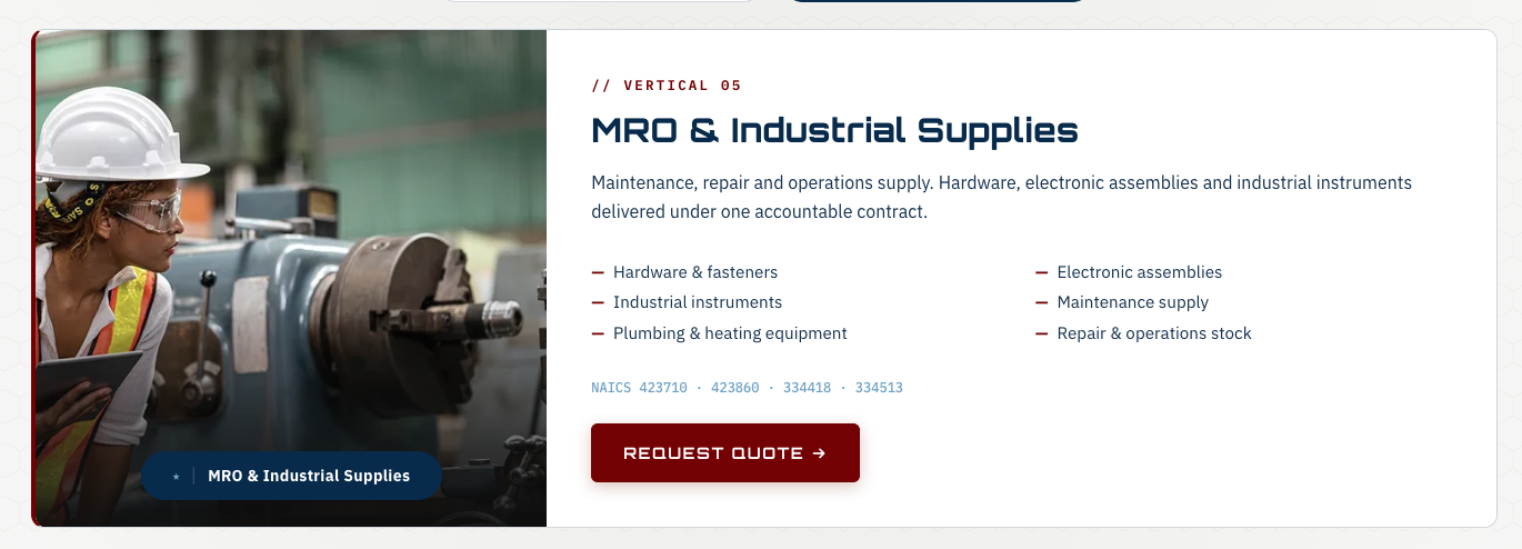 Forward Motion Group — five procurement verticals 5