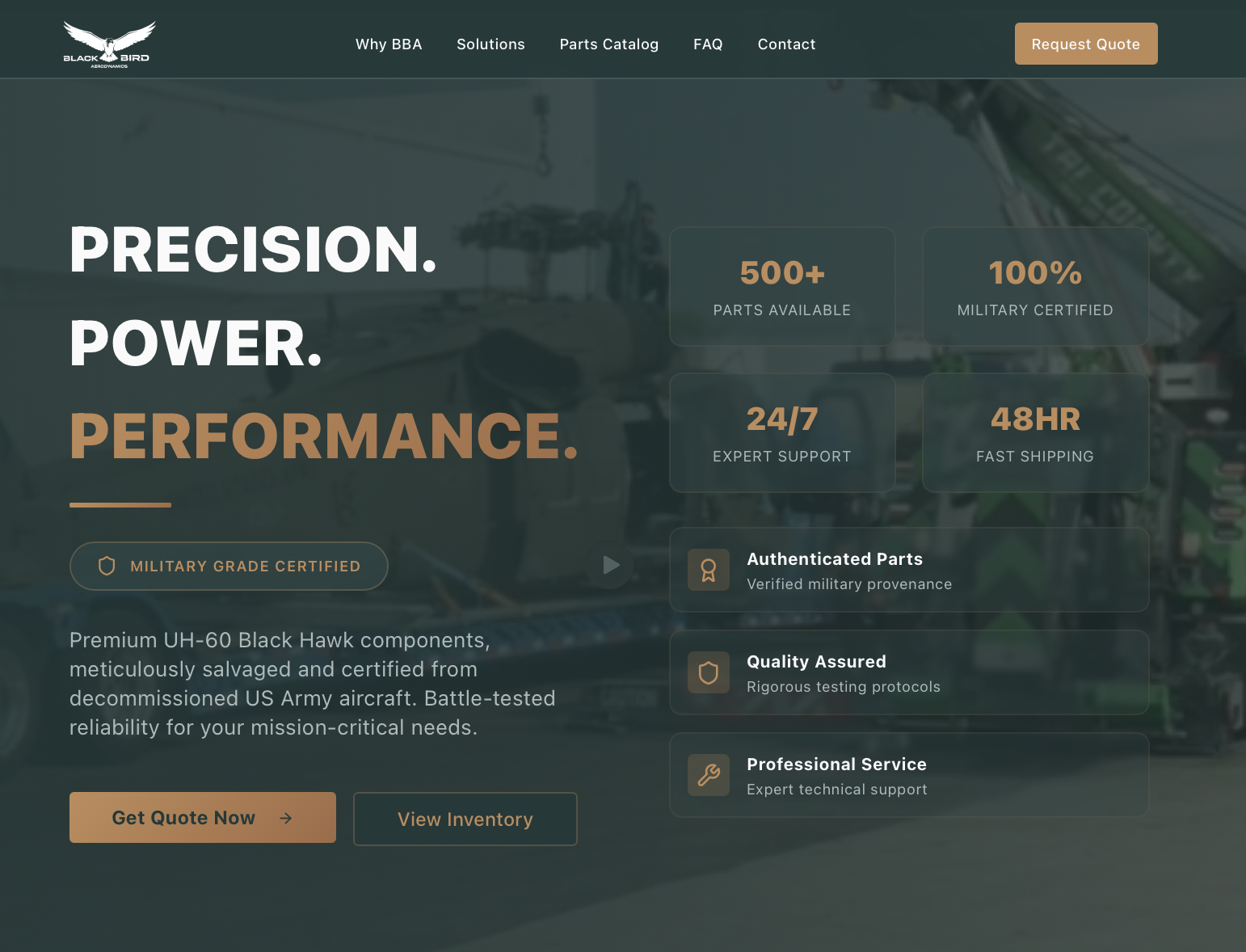 Blackbird Aerodynamics & Forward Motion Systems website homepage